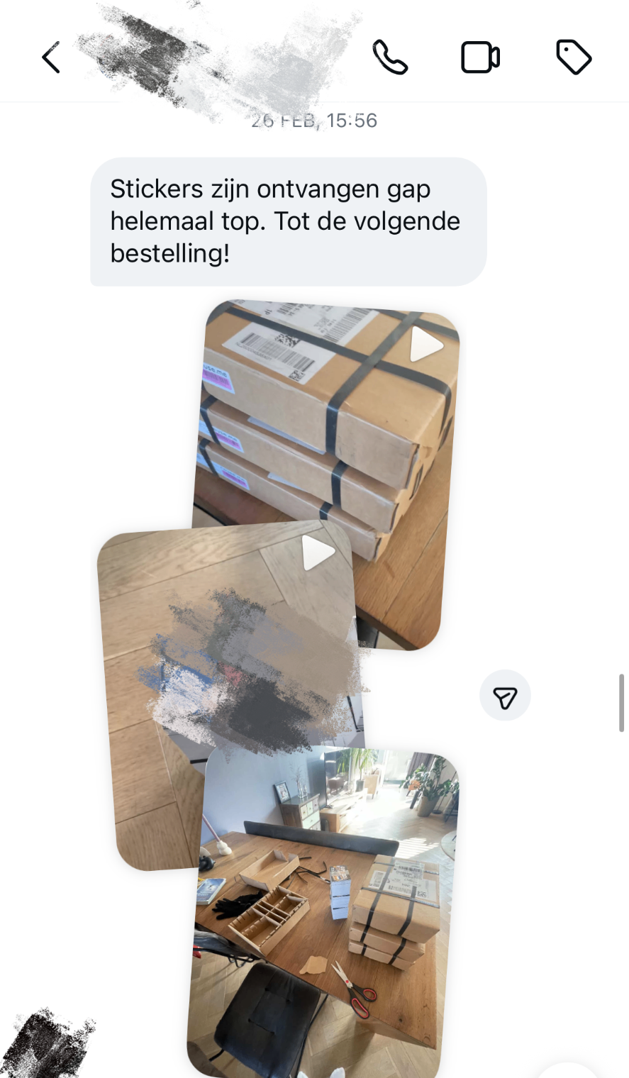 Customer review message