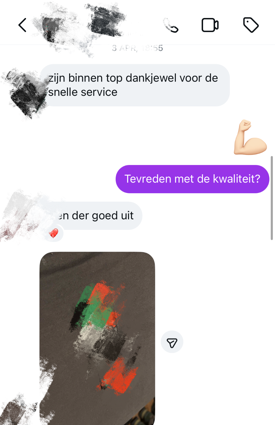 Customer review message